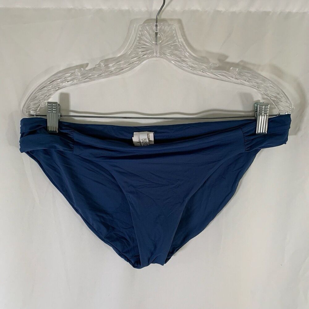 Becca Swim Bottoms Women's XL Blue Pull On Stretchy Elastic Band